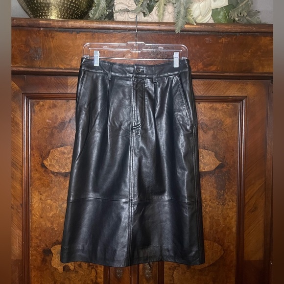 EUC BA&SH- Urban Black Leather Skirt. Size US 4 - Picture 2 of 11